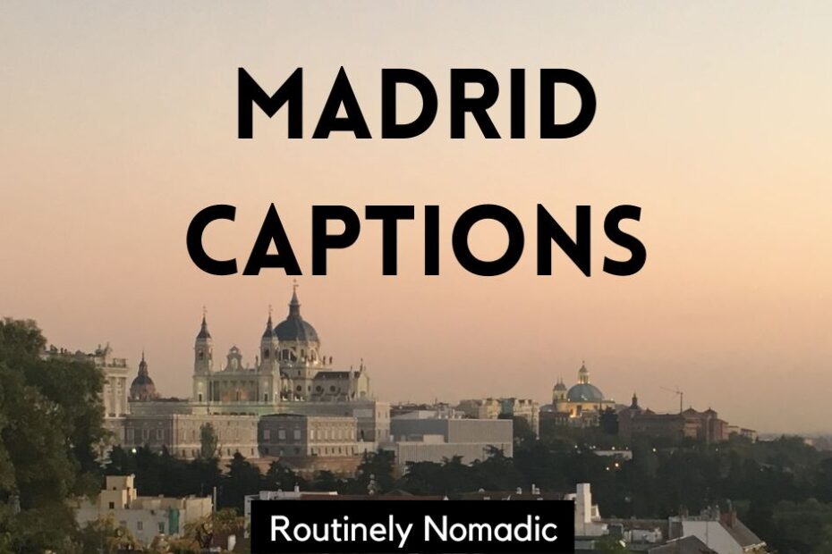 Sunset with Instagram captions for Madrid
