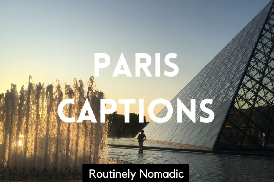 Louve at sunset with funny Instagram captions for Paris