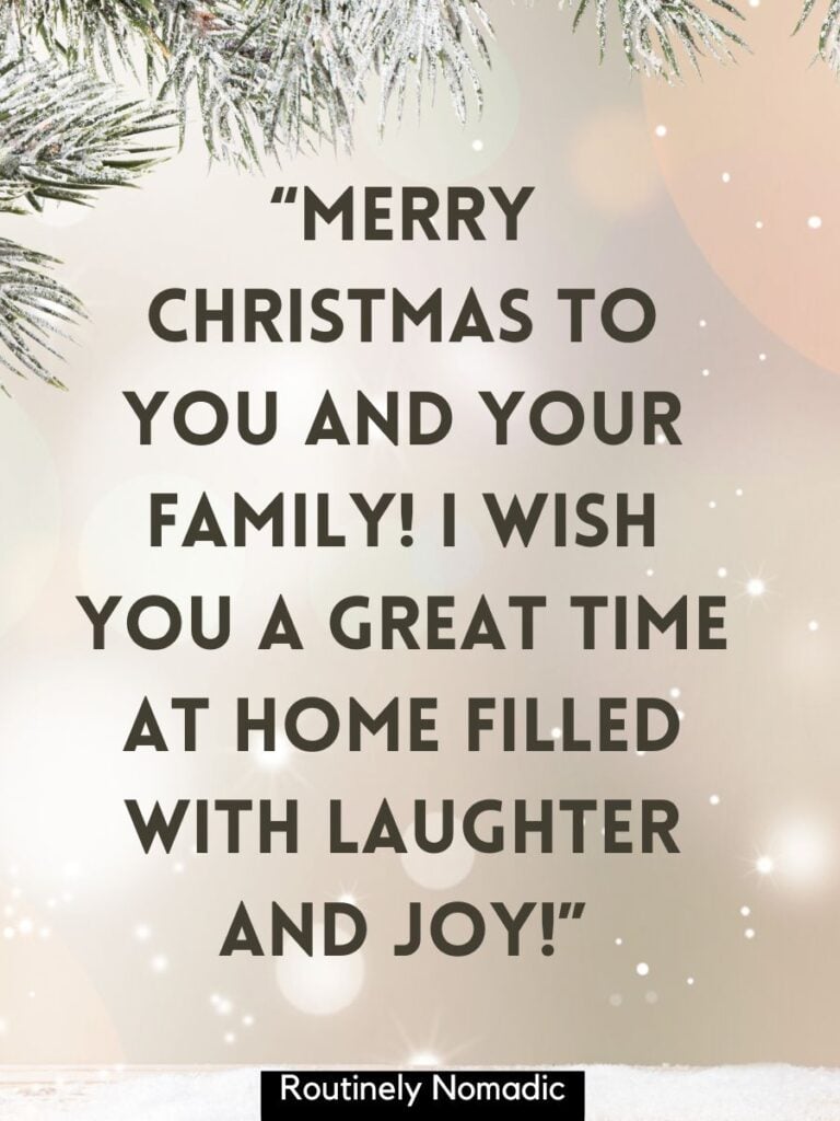 Snow with merry Christmas to you and your family wishes