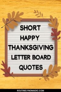 Short Thanksgiving letter board quotes