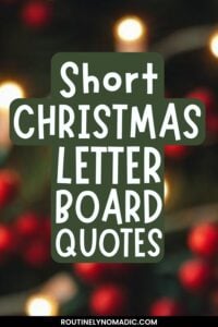 Short Christmas Letter Board Quotes and Sayings