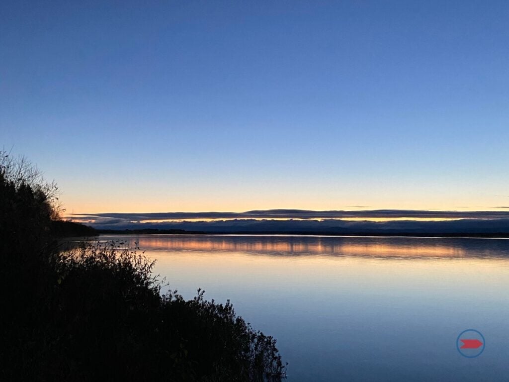 Calm river at sunset