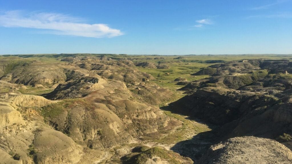 Rugged badland scenery in Grasslands National Park, one of the top Saskatchewan highlights