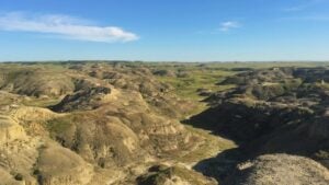 Rugged badland scenery in Grasslands National Park, one of the top Saskatchewan highlights