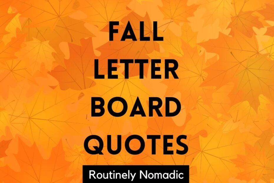 Short fall letter board quotes