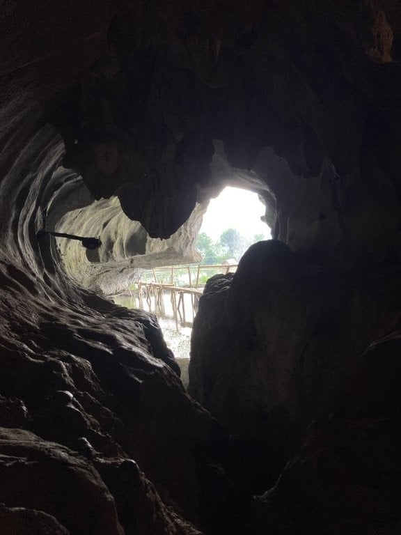 Heart-shaped cave opening from inside