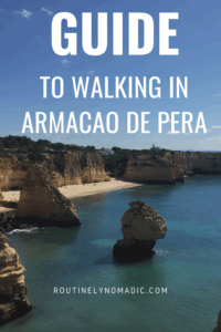 Sea stacks and rocky cliffs along the Algarve coast