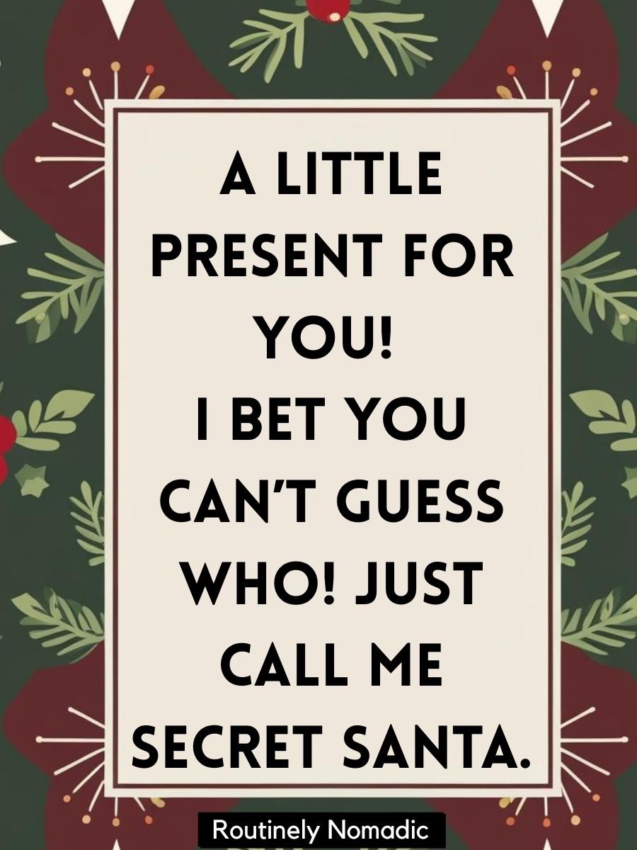 Short, Funny and Cute Secret Santa Messages, Sayings and Captions