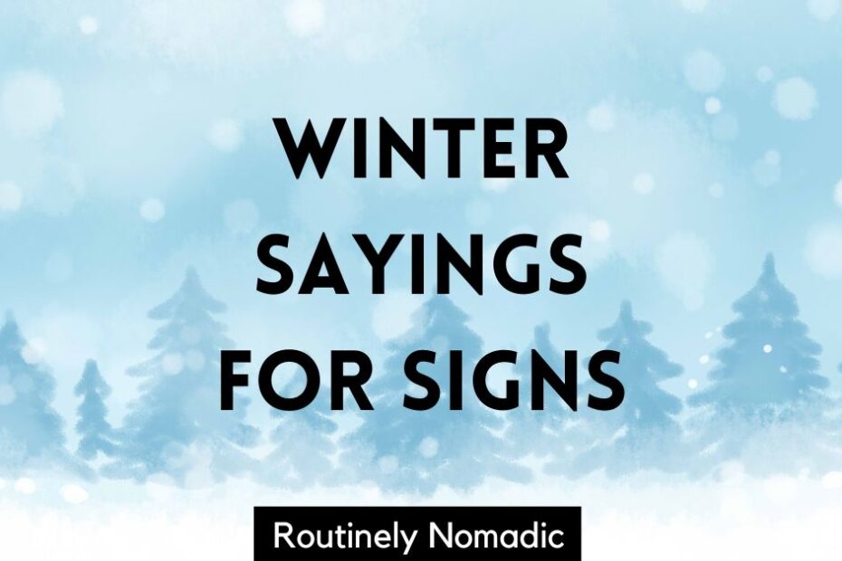 winter sayings for signs