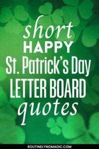 Happy St. Patrick's Day letter board quotes