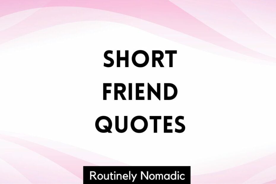 Meaningful short friend quotes