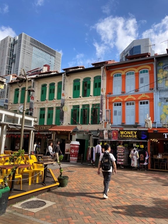 Colourful Pagoda Street in Chinatown in Singapore