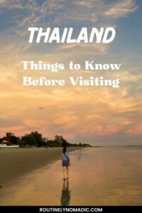 Woman walking on the beach with text Thailand - Things to Know Before Visiting