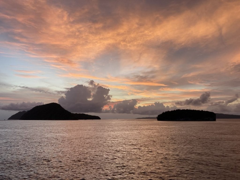 Raja Ampat islands at sunset