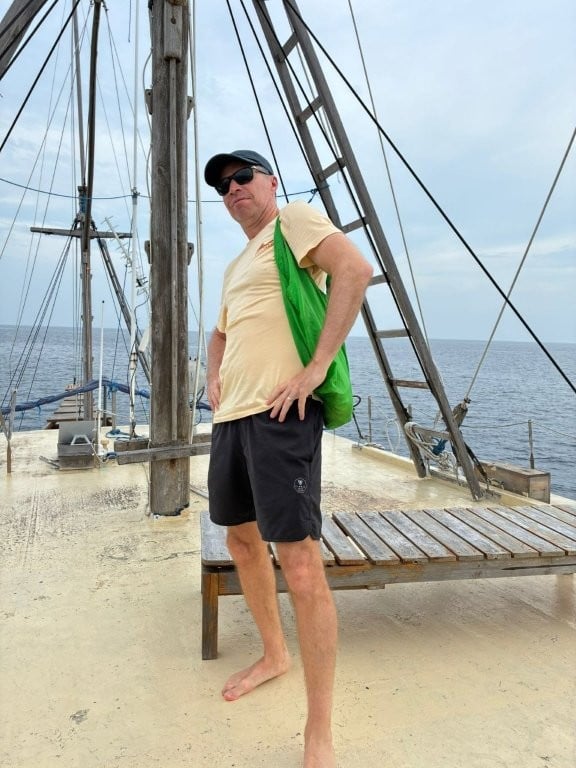 Man posing on the top deck