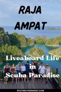 Pinterest photo of a group in front of green limestone islands