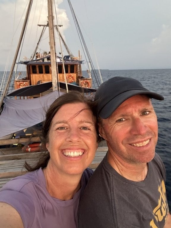 Couple selfie on the top deck