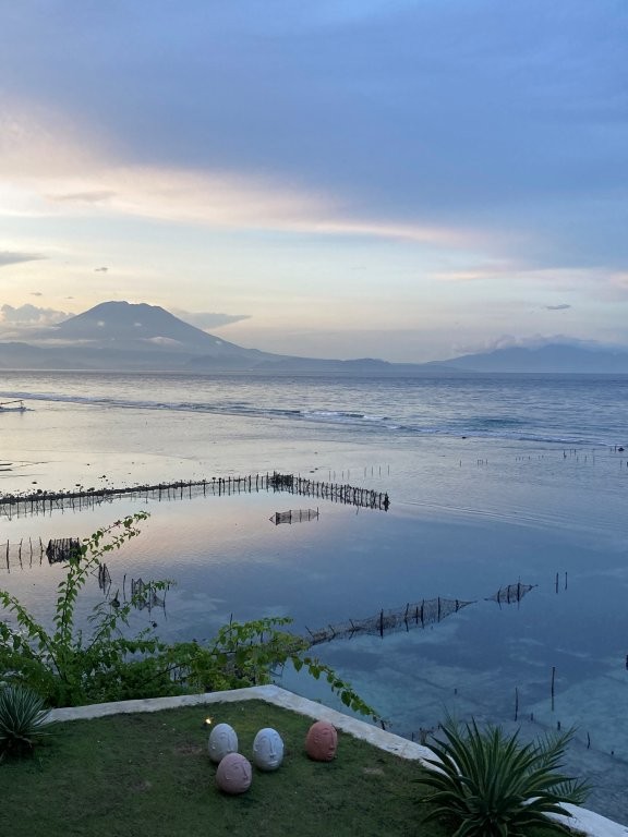 Sunset colours over Bali from Nusa Penida
