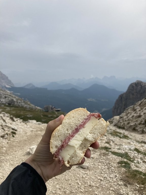 Hefty sandwich with thick slabs of meat and cheese