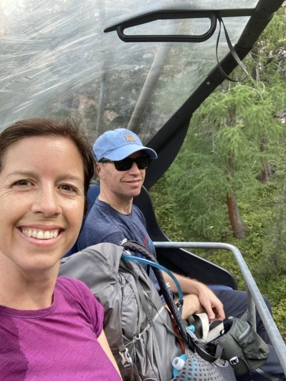 Couple selfie on an Italian cable car