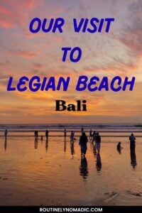 Legian Beach pinterest - people on beach at sunset
