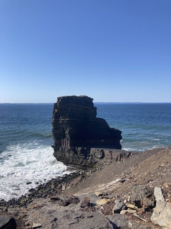 Sea stack jutting into the ocean