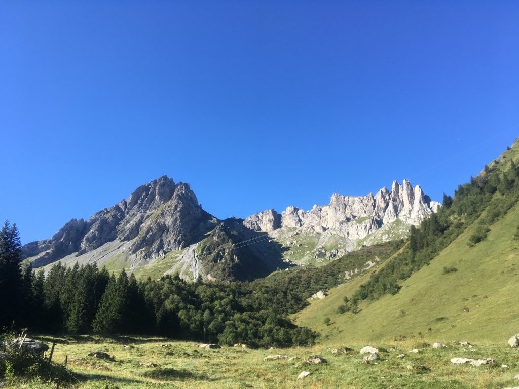 Green valley and mountains