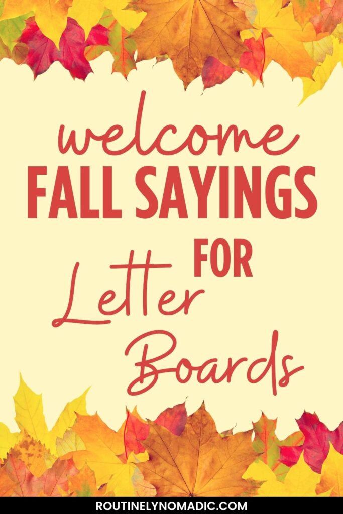 Hello fall letter board quotes and sayings