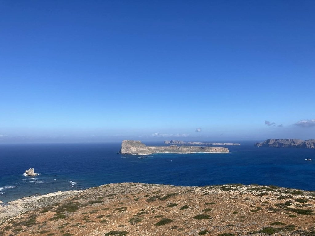 Distant islands in the blue ocean