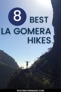 Hiker posing on edge of cliff in La Gomera - Pinterest