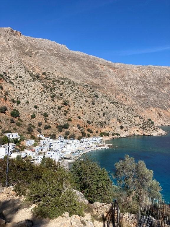 White village of Loutro in Crete