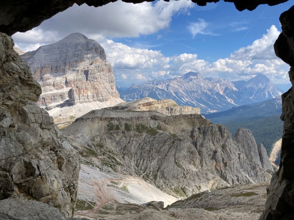 Mountain view from a cave