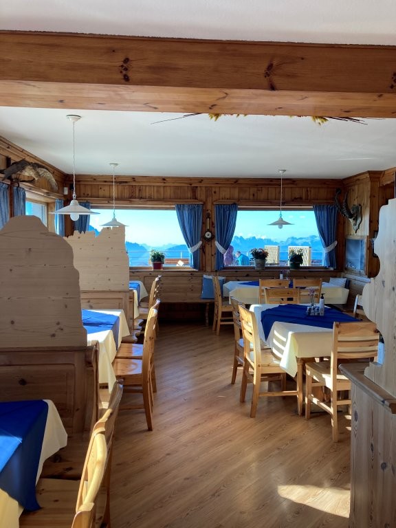Dining area with a view of the mountains