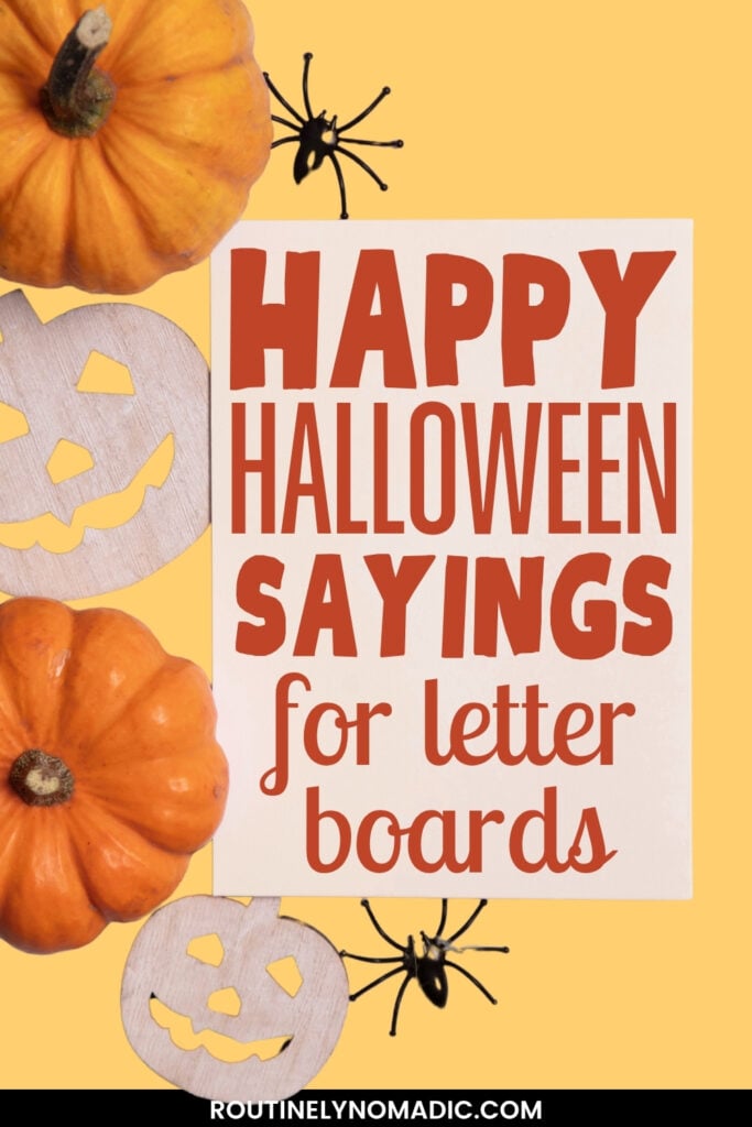 Happy Halloween letter board quotes and sayings