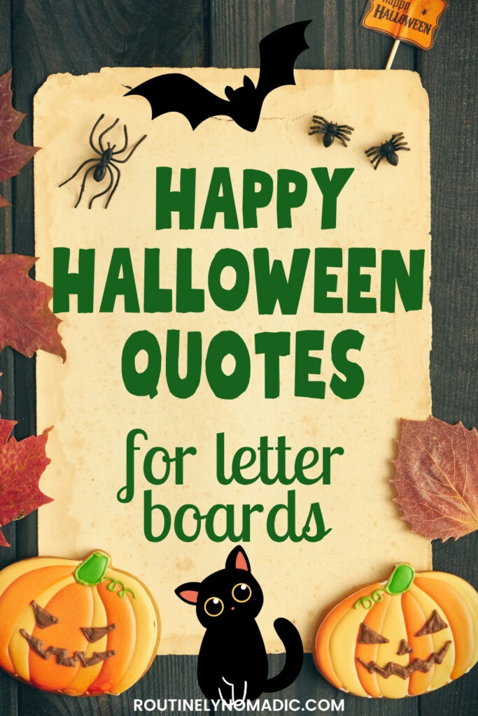 Happy Halloween letter board quotes and sayings