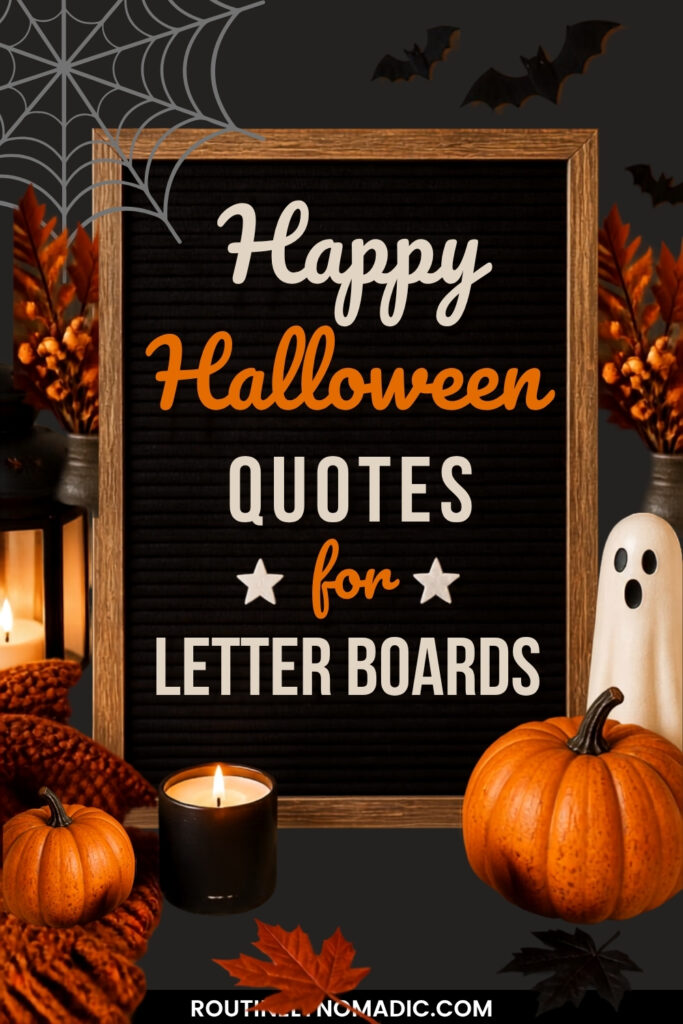 Happy Halloween letter board quotes and sayings