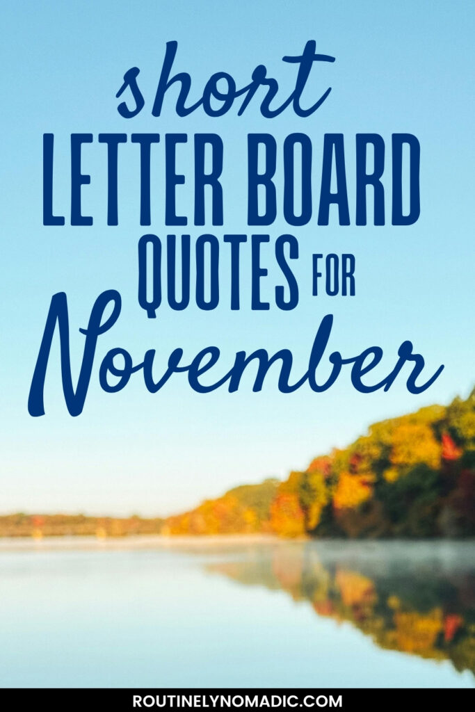 short November letter board quotes