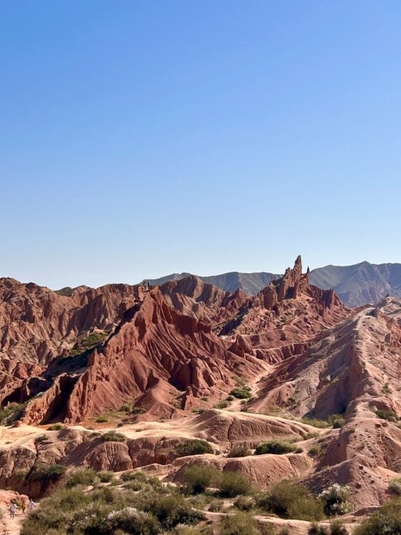 Sharp red rock formations