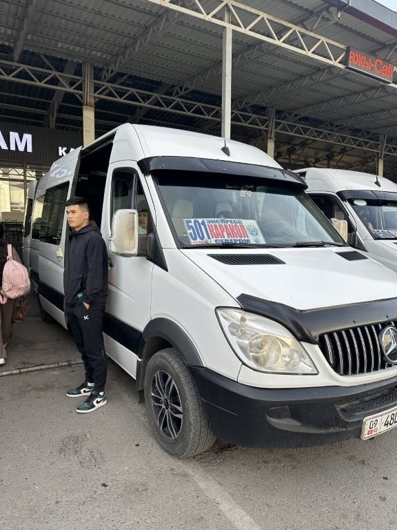 Marshrutka (shared minibus) in Kyrgyzstan
