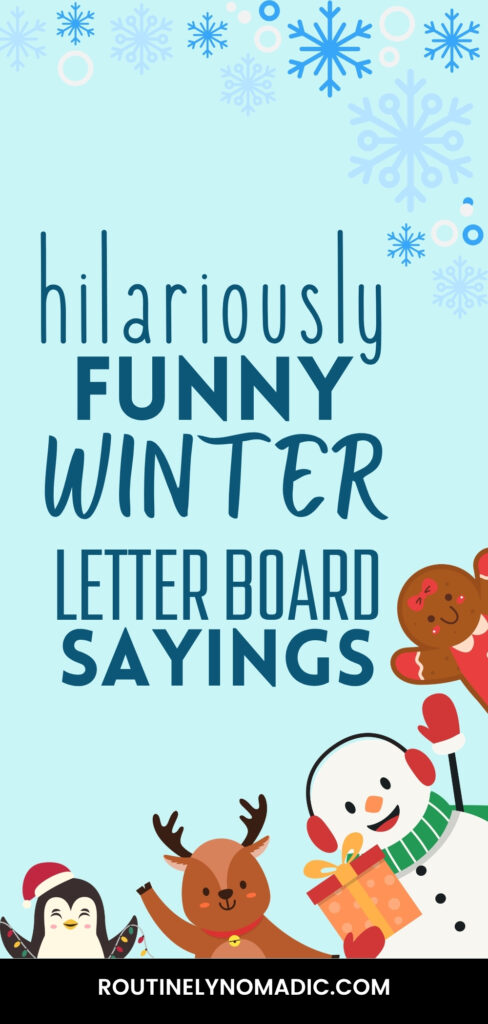 hilariously funny winter letter board quotes and sayings