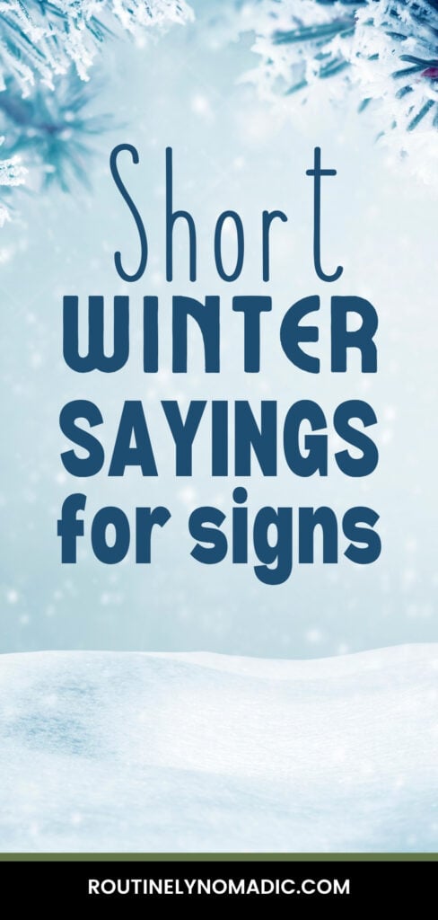 short winter sayings