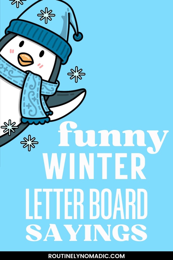 hilariously funny winter letter board quotes and sayings