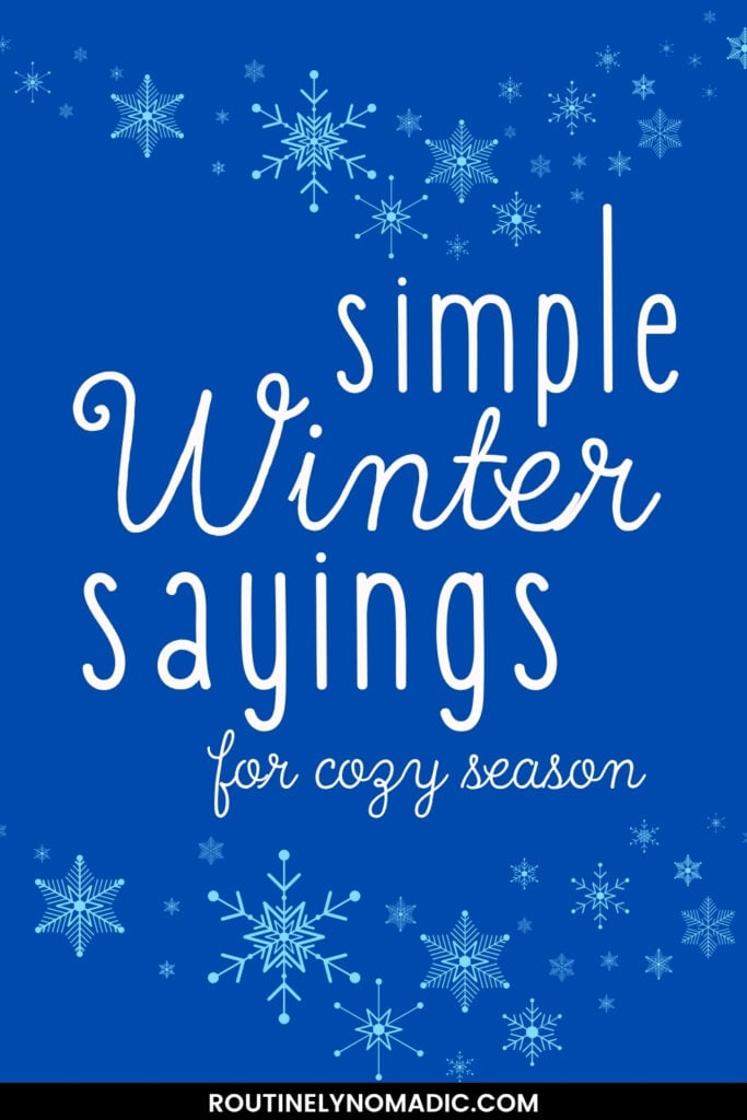 short winter sayings