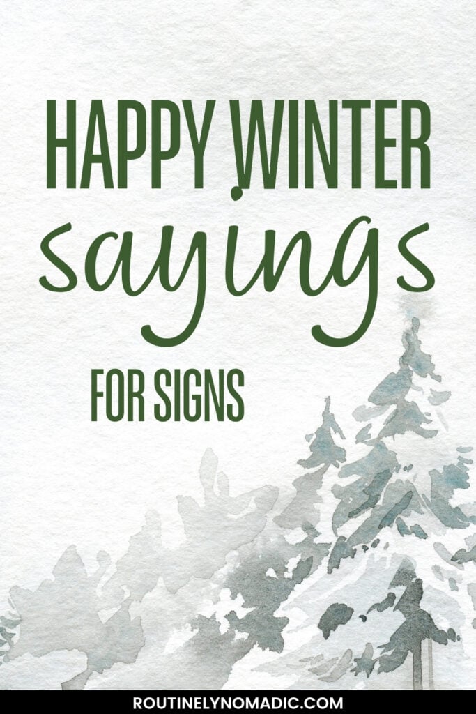 Hello Winter Sayings