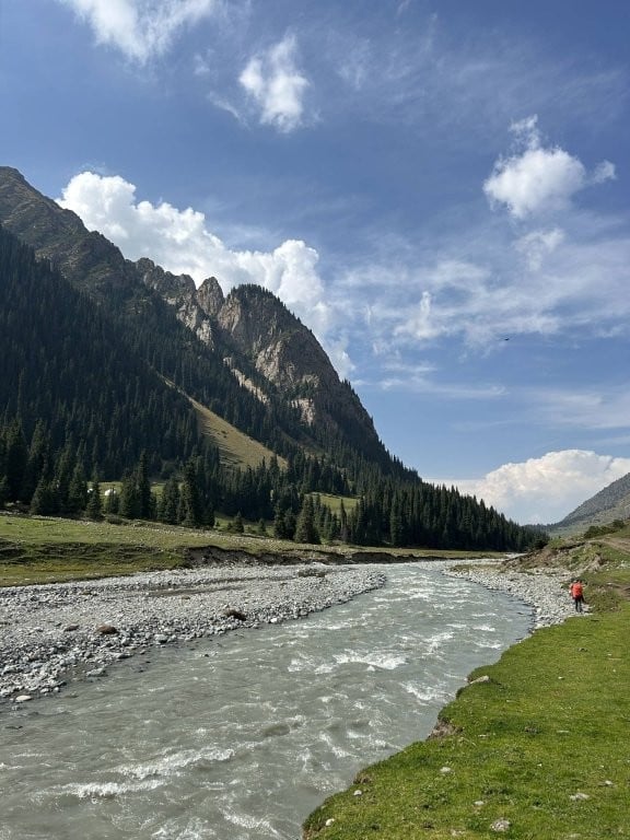 Nice stream with green hills
