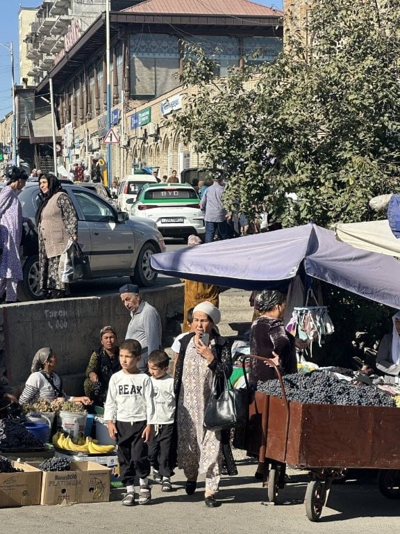 Locals in the bazaar in Panjakent Tajikistan